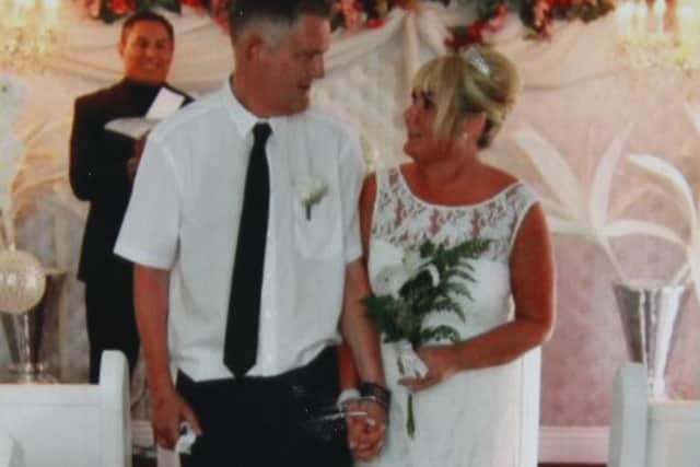 Sharon and David Edwards on their wedding day. She was convicted of his murder