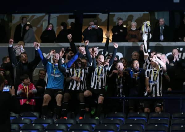 Chorley celebrate with the LFA Challenge Trophy