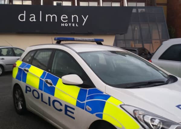 Police outside the Dalmeny Hotel in August 2014