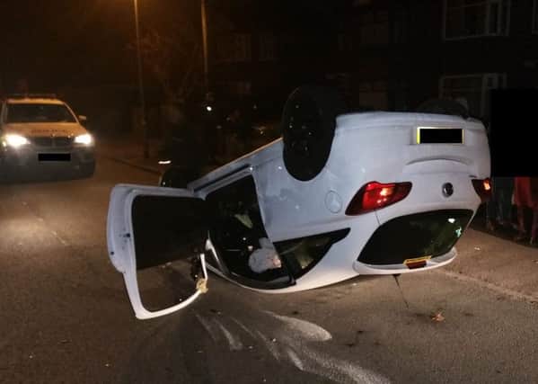 A man was arrested after a car hit another parked car in a street in Penwortham