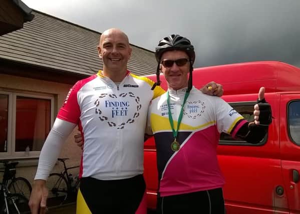 Scott Campbell and Chris Campbell from Leyland who took part in the Cape Town Cycle Tour for the Finding your Feet charity