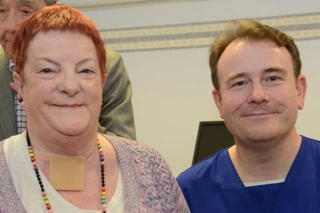 Kim Winterton with clinical nurse specialist Andrew Fishburn.