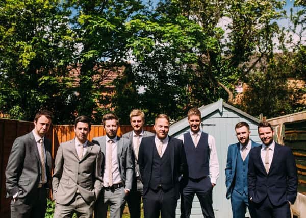 Dave Wall's wedding day. Pictured forth from right