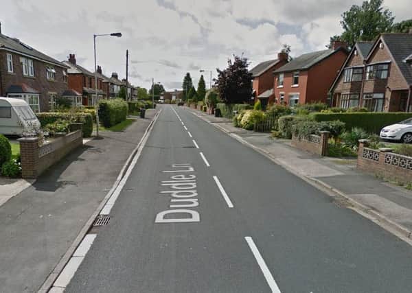 Duddle Lane, where the woman was hurt in a two-car crash yesterday (Pic: Google)