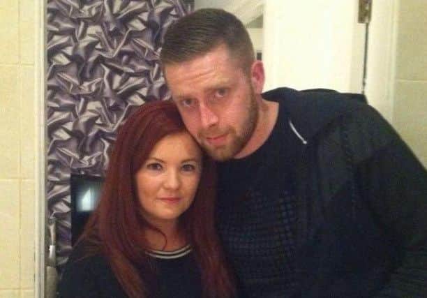 Kirsty Belsham and Alex Wilson celebrating their engagement