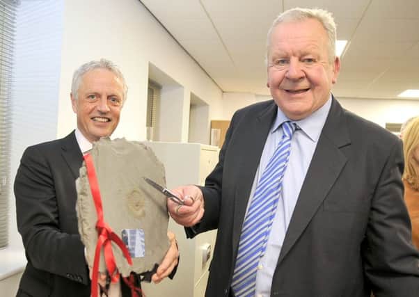 Fylde rugby legend Bill Beaumont, right, and Cuadrilla chief executive Francis Egan open the companys new HQ. See letters