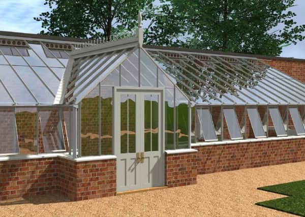 An artist's impression of how the greenhouse will look in the Walled Garden