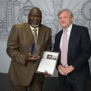 Fletcher Kusaloka received the Social Innovation of the Year award at the BT Chairmans Awards from BT chairman Sir Michael Rake.
