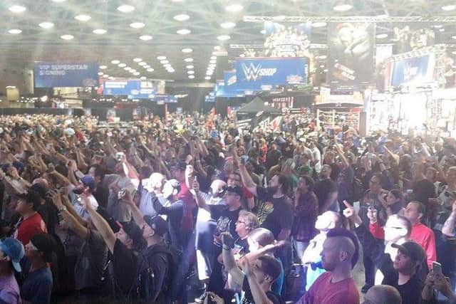 A sea of humanity at the pre-Wrestlemania Axxess fan gathering.