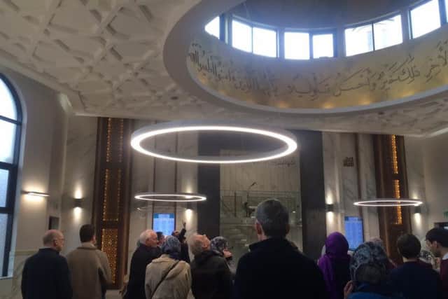 The main prayer room at  Masjid Salaam mosque in Watling Street Road