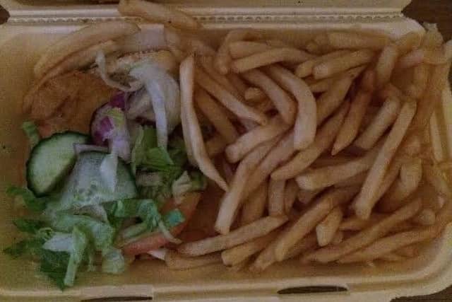 Food from The Nile takeaway in Church Street, Preston. It was rated zero in the food hygiene ratings, 2016.