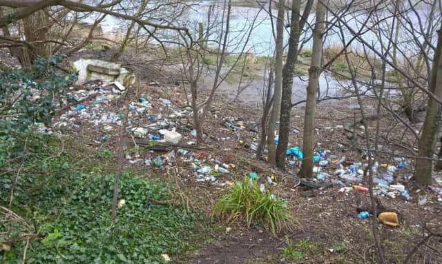 WHAT A MESS: The scene on the banks of the Ribble upstream from Preston Docks