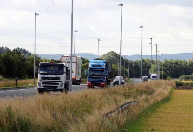 Flensburg Way, Farington, towards Longmeanygate from the 'Tank' Roundabout