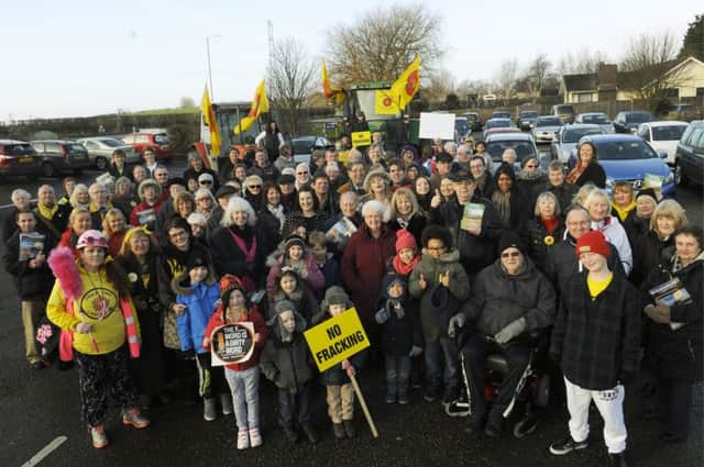 Residents of Little Plumpton and the surrounding areas protest against proposed fracking nearby. See letter