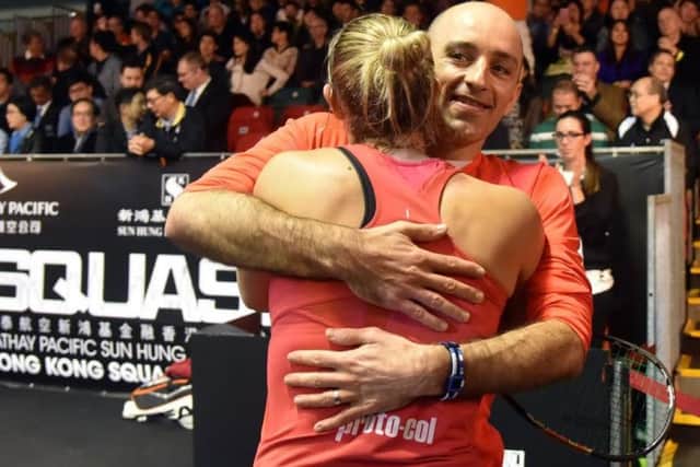 Danny Massaro with wife Laura at the squash World Championships