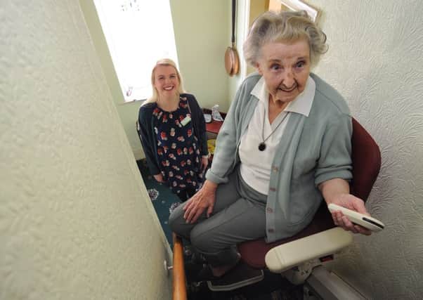Pharmacy worker Rachel Shannon was so upset when she visited 88 year-old Ruth Riley's home in Walton-le-Dale and saw her struggling up the stairs that she started an appeal for a stairlift, which has now been installed.