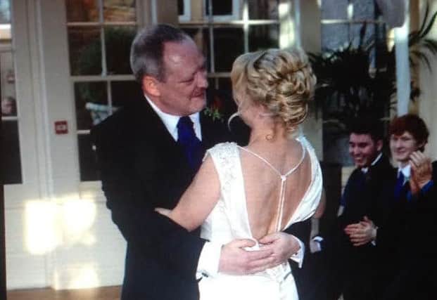 Glen Snape with his wife Kate at their wedding in January at Mitton Hall