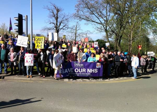 Chorley Hospital A&E protest this morning