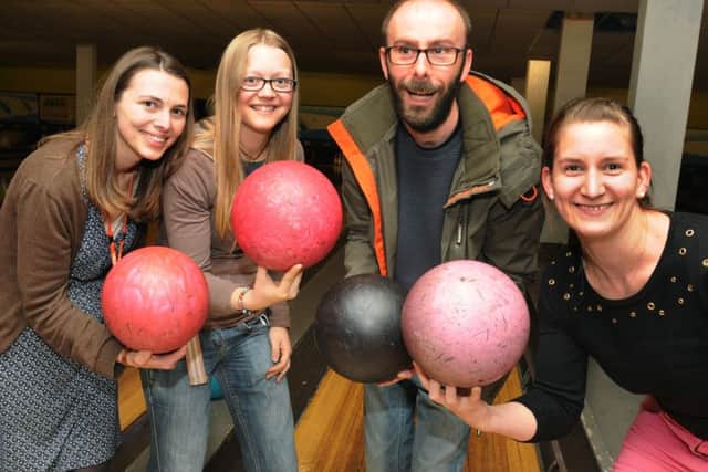 LEP  26-04-16
Deafway hold their first Bowlathon, with teams taking part in bowling games to raise funds for the local charity at MFA Bowl, Preston.