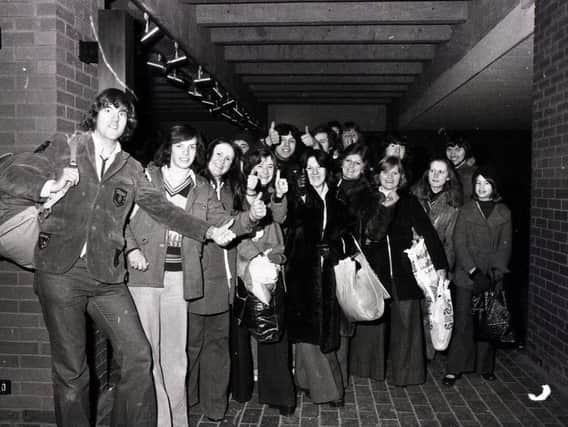 Elton John fans queuing overnight for his Preston Guild Hall concert in 1976