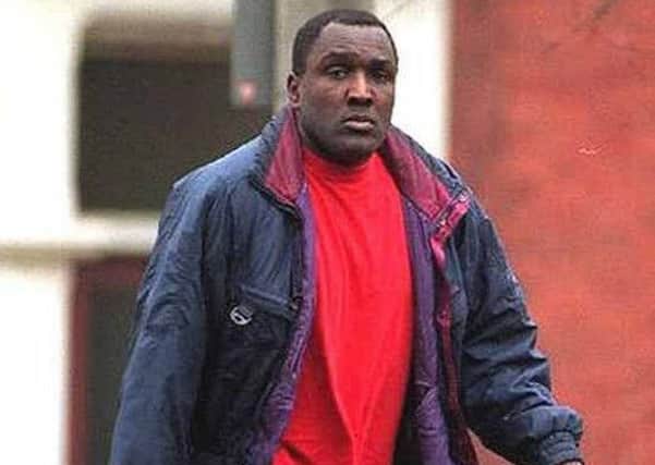Akinwale Arobieke leaving court at a much earlier hearing