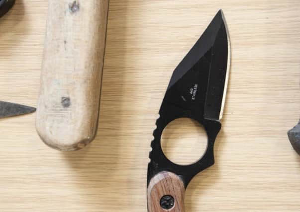 Knives handed in to Preston Police Station during the county's last amnesty