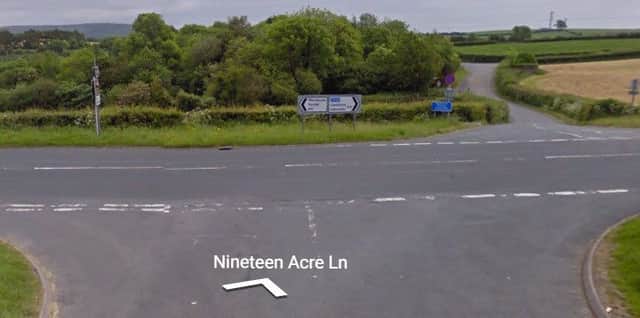 The junction of Nineteen Acre Lane and the A6 at Yealand. Google Streetview.