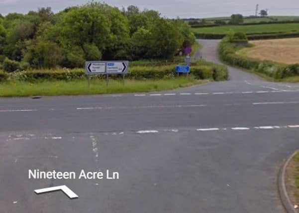 The junction of Nineteen Acre Lane and the A6 at Yealand. Google Streetview.