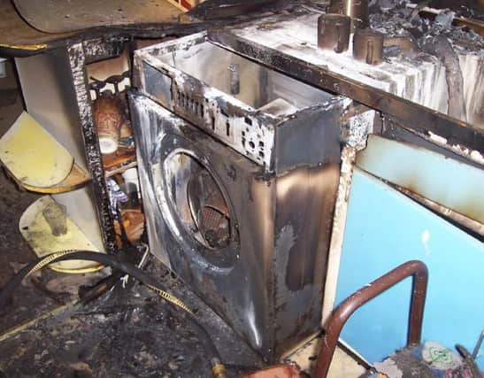 Tumble dryer fire from Lancashire, taken by a fire officer