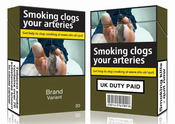 Does this shock you? Standardised packaging for cigarettes. Photo: PA Wire