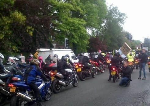 Bikers join the protest calling for Chorley Hospital's A&E unit to be reopened. Picture by Coun Mark Perks