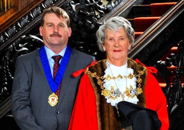 Mayor of Chorley Coun Doreen Dickinson with her consort Peter Vickers