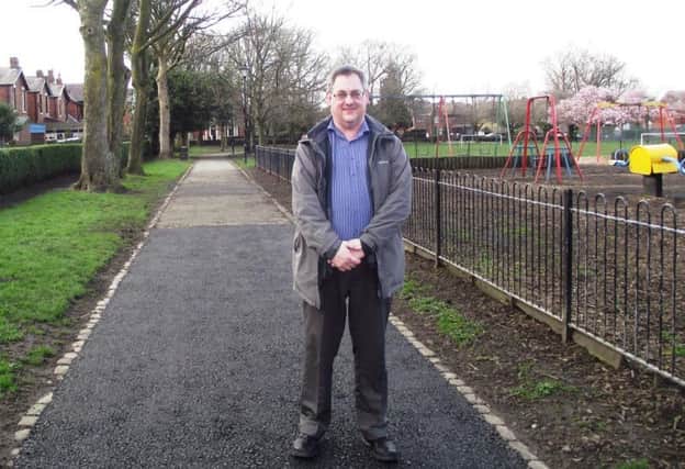 Councillor Adrian Lowe in Coronation Recreation Ground off Devonshire Road, Chorley