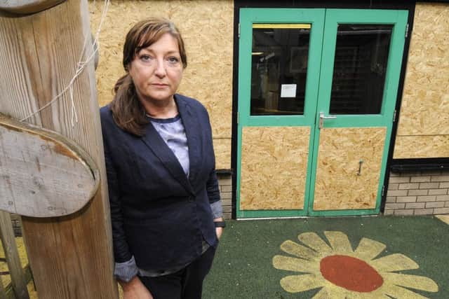 Acorns Primary School have been suffering from vandals attacking the school over recent months.  Pictured is headteacher Gail Beaton.