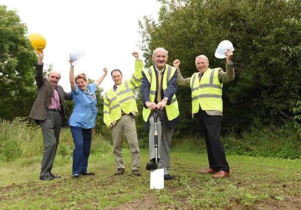 Work on St Catherine's Park, Lostock Hall. (L-R) Cliff Hughes, Chairman of the board of Trustees at St Catherines Hospice; St Catherines nurse Samantha McCann; Stephen Greenhalgh, Chief Executive of St Catherines Hospice; Councillor Alan Ogilvie, South Ribble Borough Councils Armed Forces Champion; and Councillor Phil Smith, South Ribble Borough Council cabinet member for Regeneration and Leisure.
