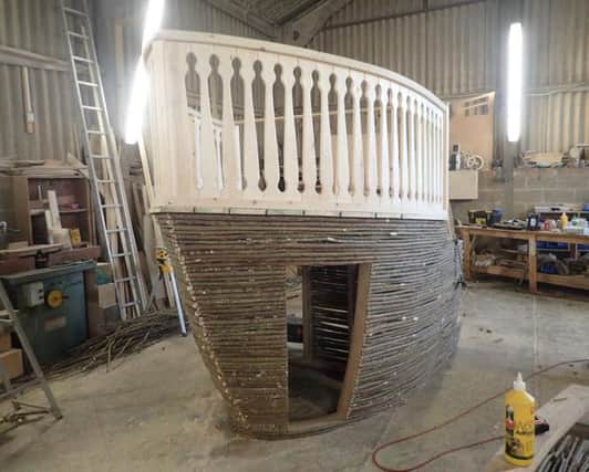 The Mayflower play ship being built. Once completed, it will be put in place in a new Â£50,000 playground at Samlesbury Hall