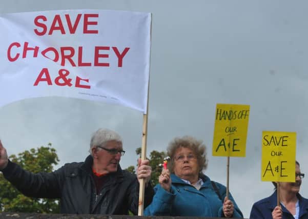 CHORLEY  21-05-16
A group of bikers joined demonstrators outside Chorley and South Ribble Hospital to show their support against the closure of Chorley A&E.

**the bikers did a ride by earlier than 9.50am and then joined the group on foot**