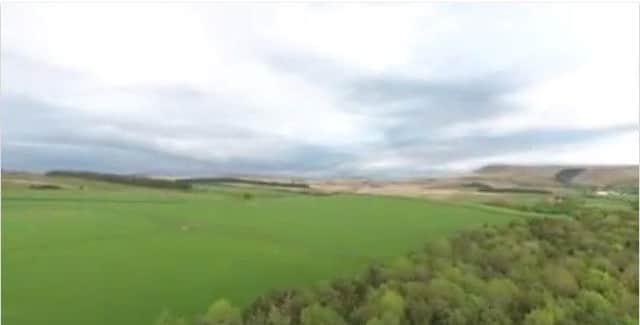 A screenshot of a video clip of a drone going over Rivington. Video credit: Ashle Whittle