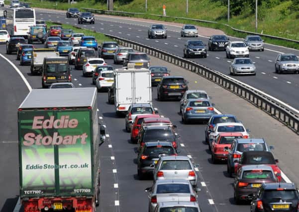 Preston-bound traffic at a virtual standstill on the M6 northbound in Leyland