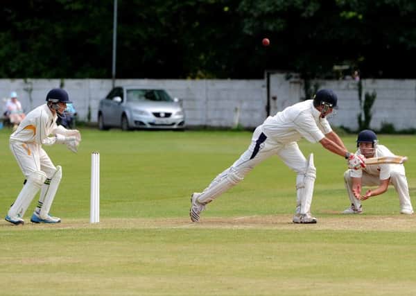 Cricket action from the Leyland, batting, v Chorley game at Fox Lane, Leyland. Leyland captain David Makinson. Picture by Paul Heyes, Saturday June 04, 2016.