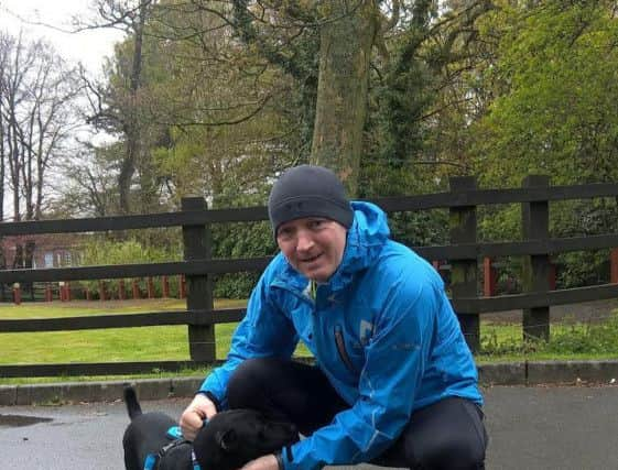 Former army captain Colin Johnson with dog Monty