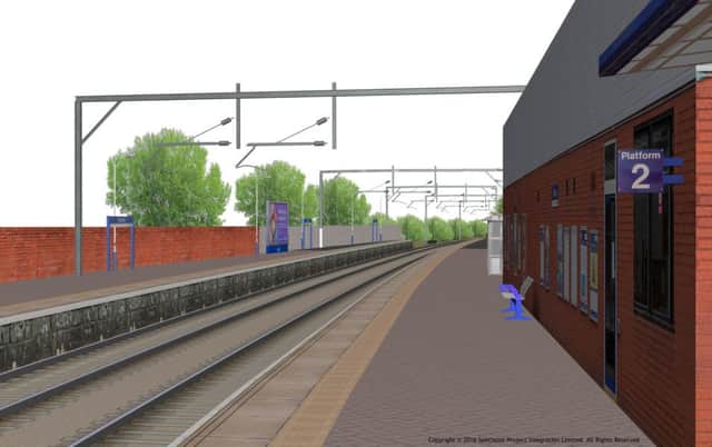 Visual of how Chorley station may look when electrified CREDIT: Network Rail