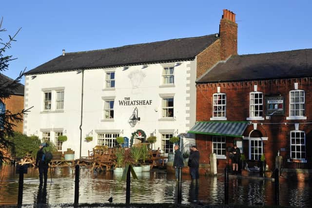 The Lancashire village of Croston was one of the worst affected in the area by the Boxing Day floods.
The Wheatsheaf pub, where residents took refuge at the beginning of the flood.  PIC BY ROB LOCK
27-12-2015