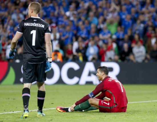 Portugal's Cristiano Ronaldo cut a frustrated figure against Iceland