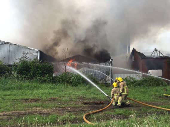 Major fire at Whitfire Shavings. Picture from Lancashire Fire and Rescue