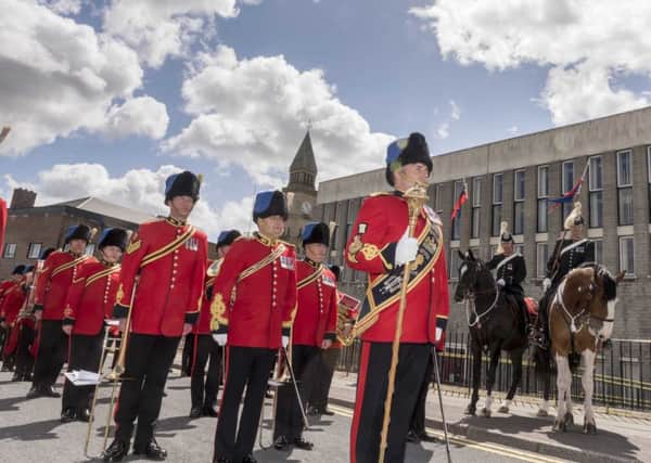 QUICK MARCH: The 3 Medical Regiment marching in 2015 after being granted freedom of the borough.