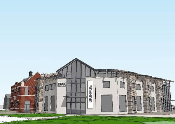 An artist's impression of how Garstang Community Centre may look if plans from Blackpool-based developer Keyworker Homes are approved.
The plans include the partial demolition of existing business centre and erection of retail floorspace, community room with associated office and 16 apartments together with car parking.
