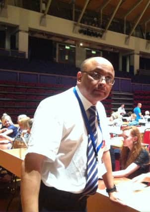 MP Mark Hednrick watches the Referendum count at Preston's Guild Hall