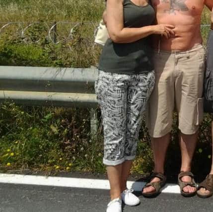 David and Diana Townend, from Chorley, on holiday in Greece, where the couple say David may have contracted Legionnaires' disease. They are taking legal action against Thomas Cook.