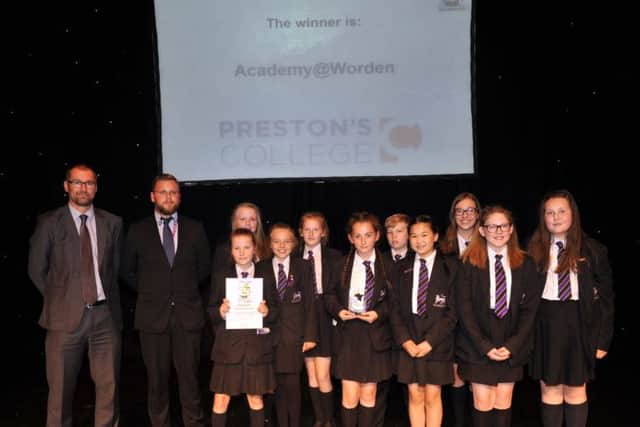 Career Aspirational Award Winners Academy@Worden with Mick Noblett, Assistant Principal of Excellence and Learning at the Lancashire Evening Post Education Awards